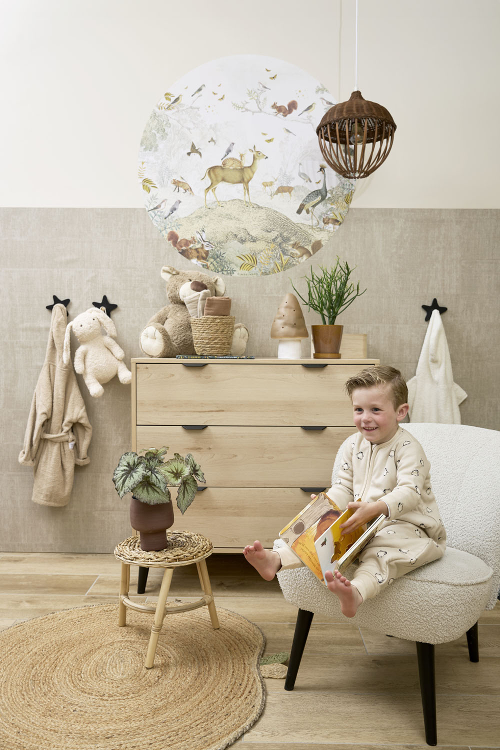 Baby winter slaapoverall jumper met vaste mouw Penguin - soft sand - 80cm