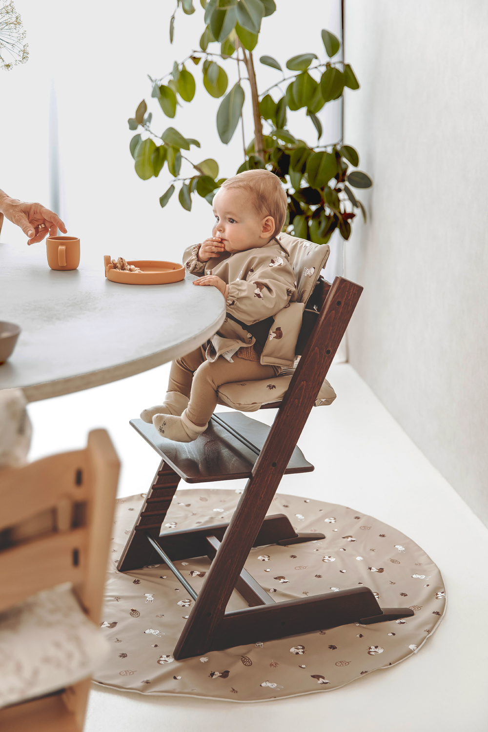 Highchair cushion for growth chair Forest Animals - sand