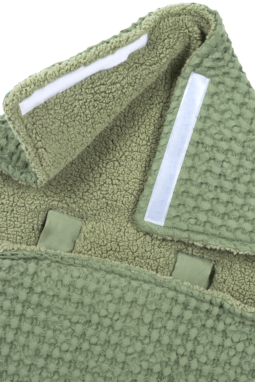 Voetenzak Wafel Teddy - olive green - 40x82cm