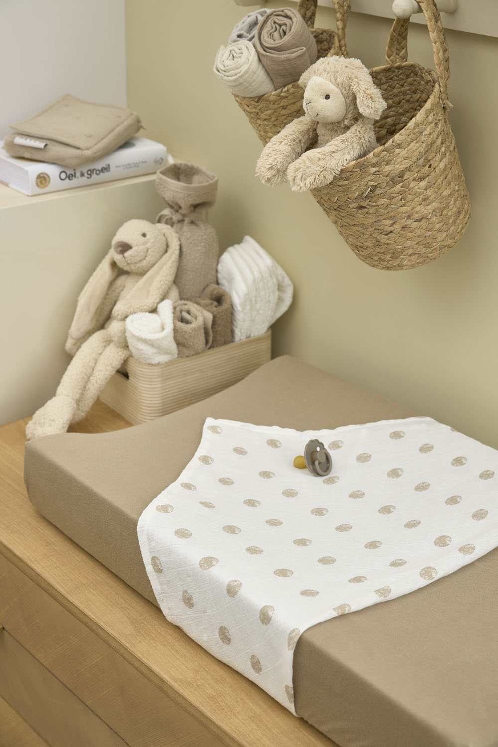 Aankleedkussenhoes 2-pack Uni - taupe - 50x70cm