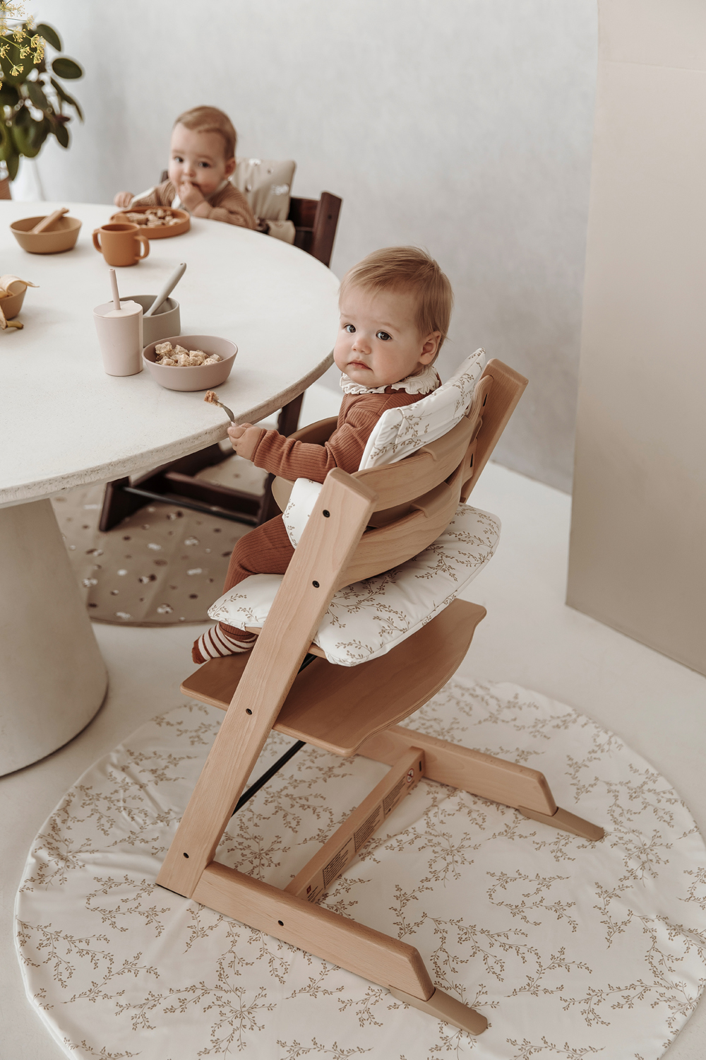 Highchair cushion for growth chair Branches - sand