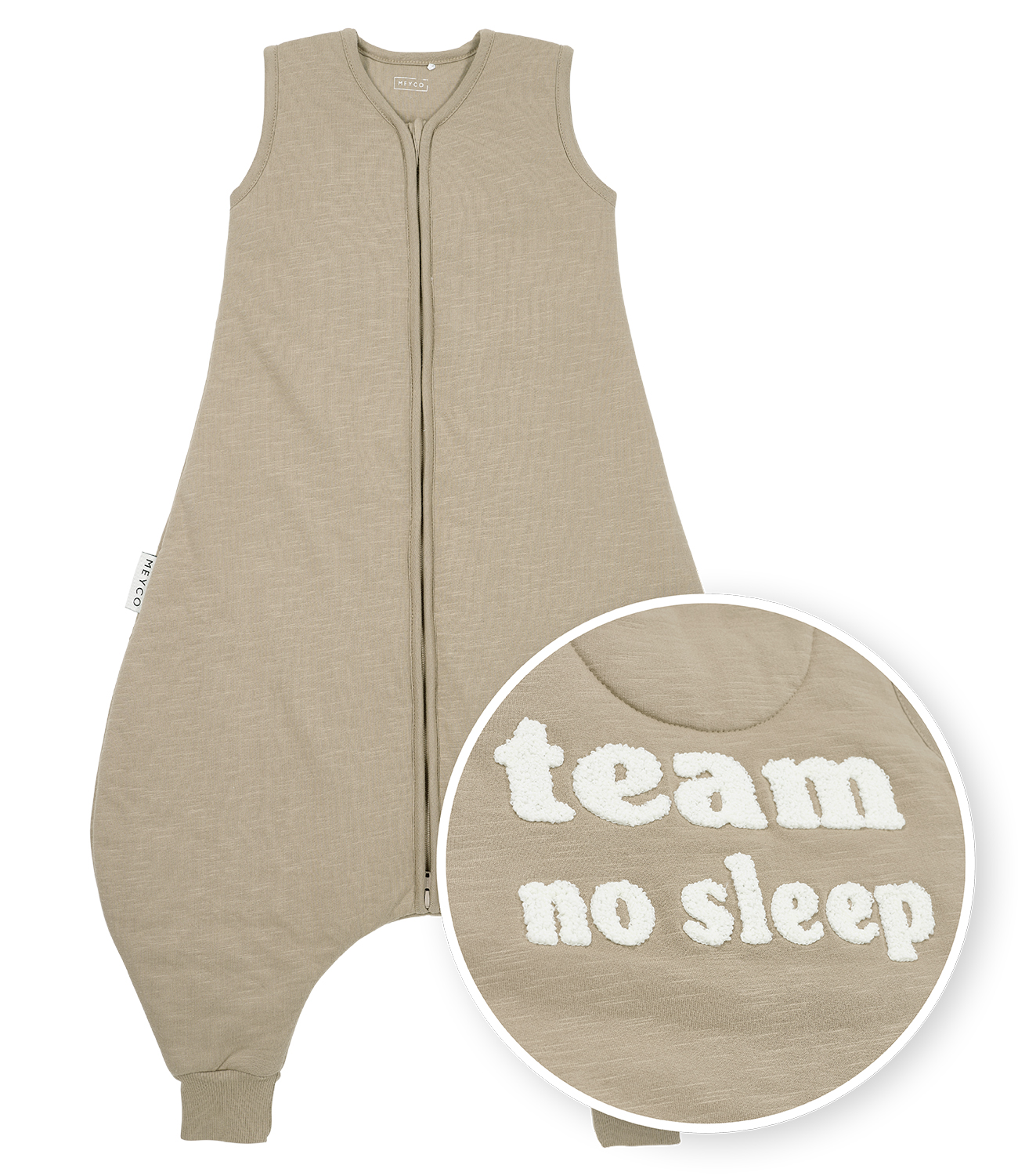 Baby winter sleep overall jumper Slub/Team no sleep - taupe/offwhite - 92cm