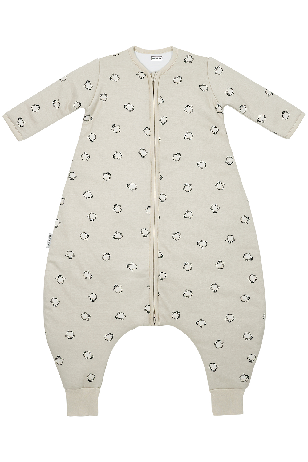 Baby winter Schlafoverall Jumper mit Ärmel Penguin - soft sand - 92cm