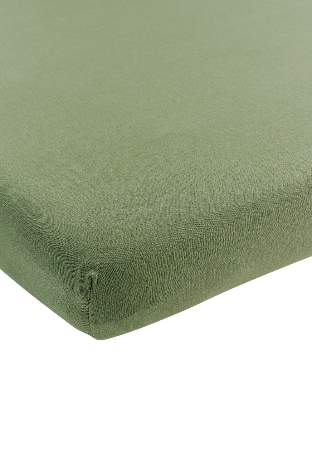 Fitted sheet cot bed jersey Uni - olive green - 60x120cm