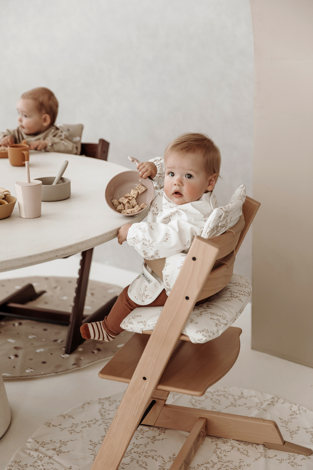 Highchair cushion for growth chair Branches - sand