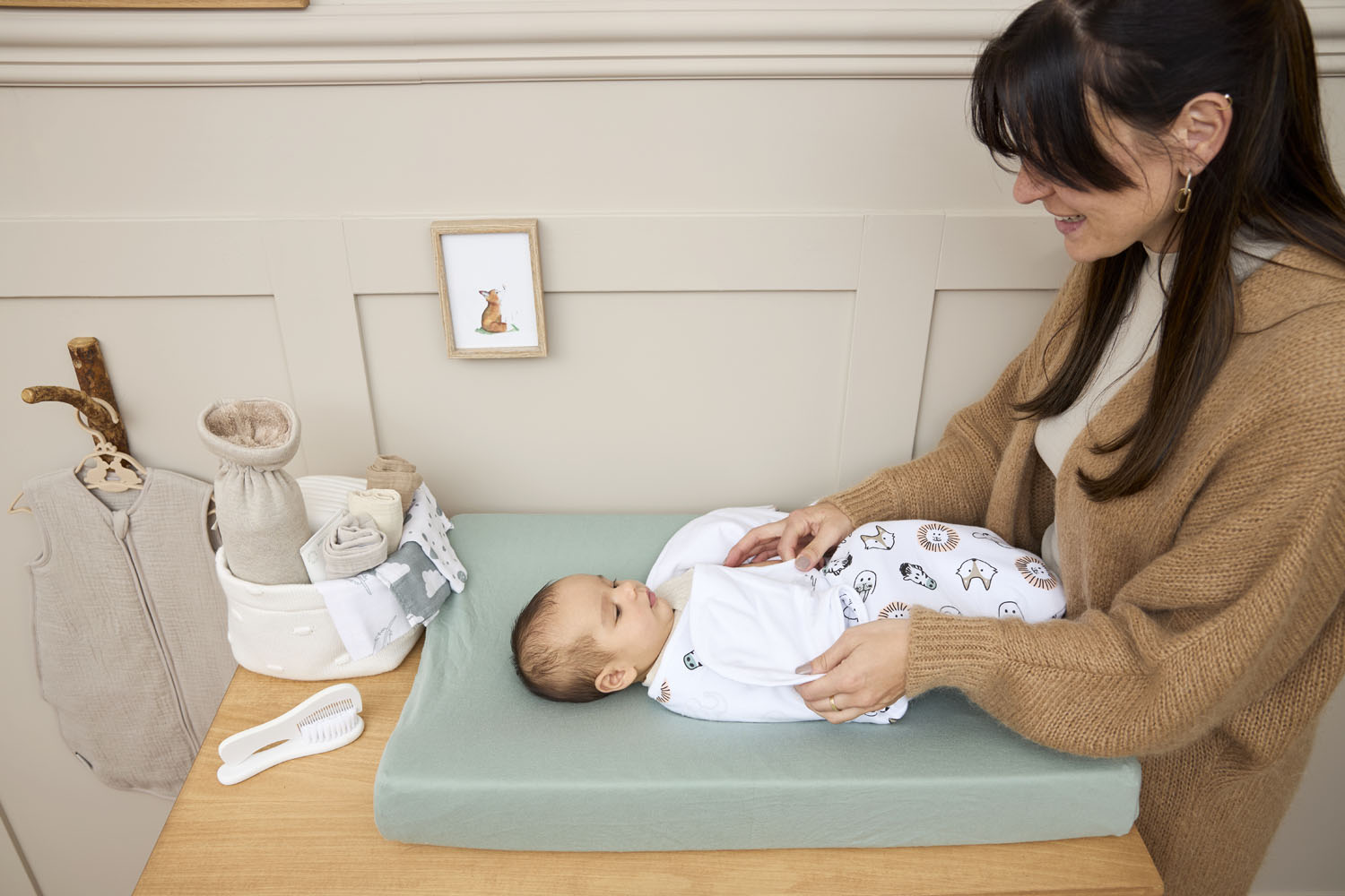 SwaddleMeyco inbakerdoek gevoerd Animal - multicolour - 0-3 maanden