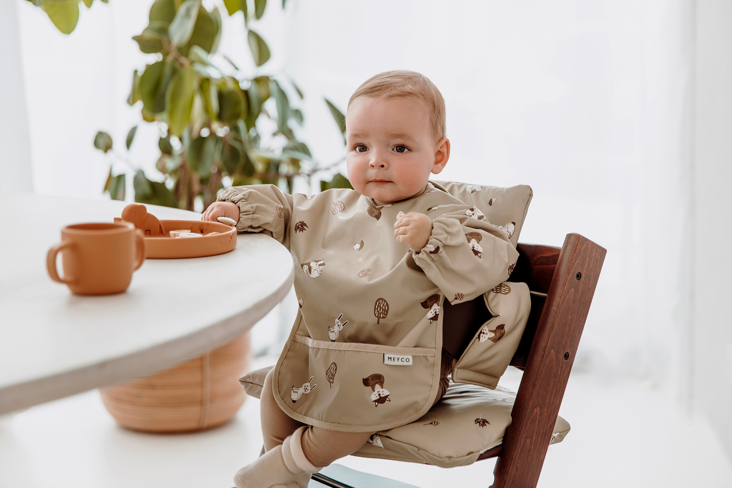 Highchair cushion for growth chair Forest Animals - sand