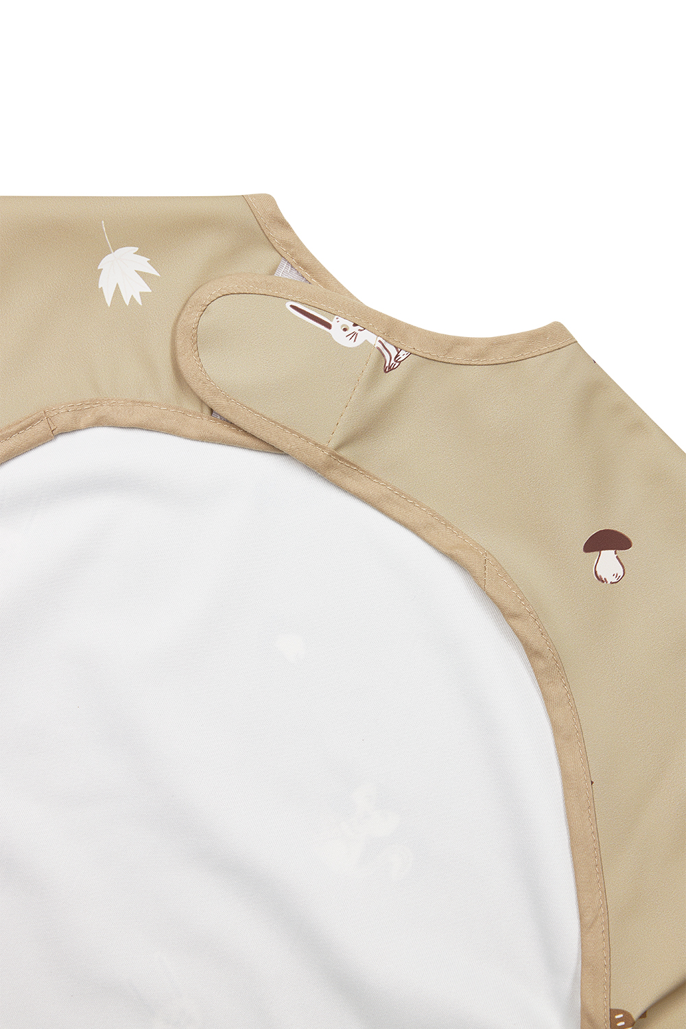 Bib with sleeves Forest Animals - sand