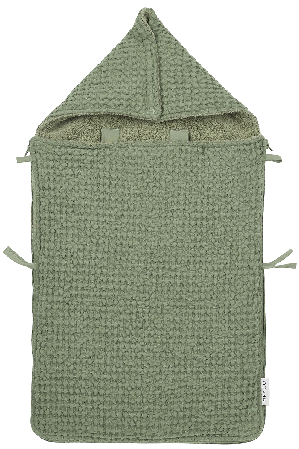 Voetenzak Wafel Teddy - olive green - 40x82cm