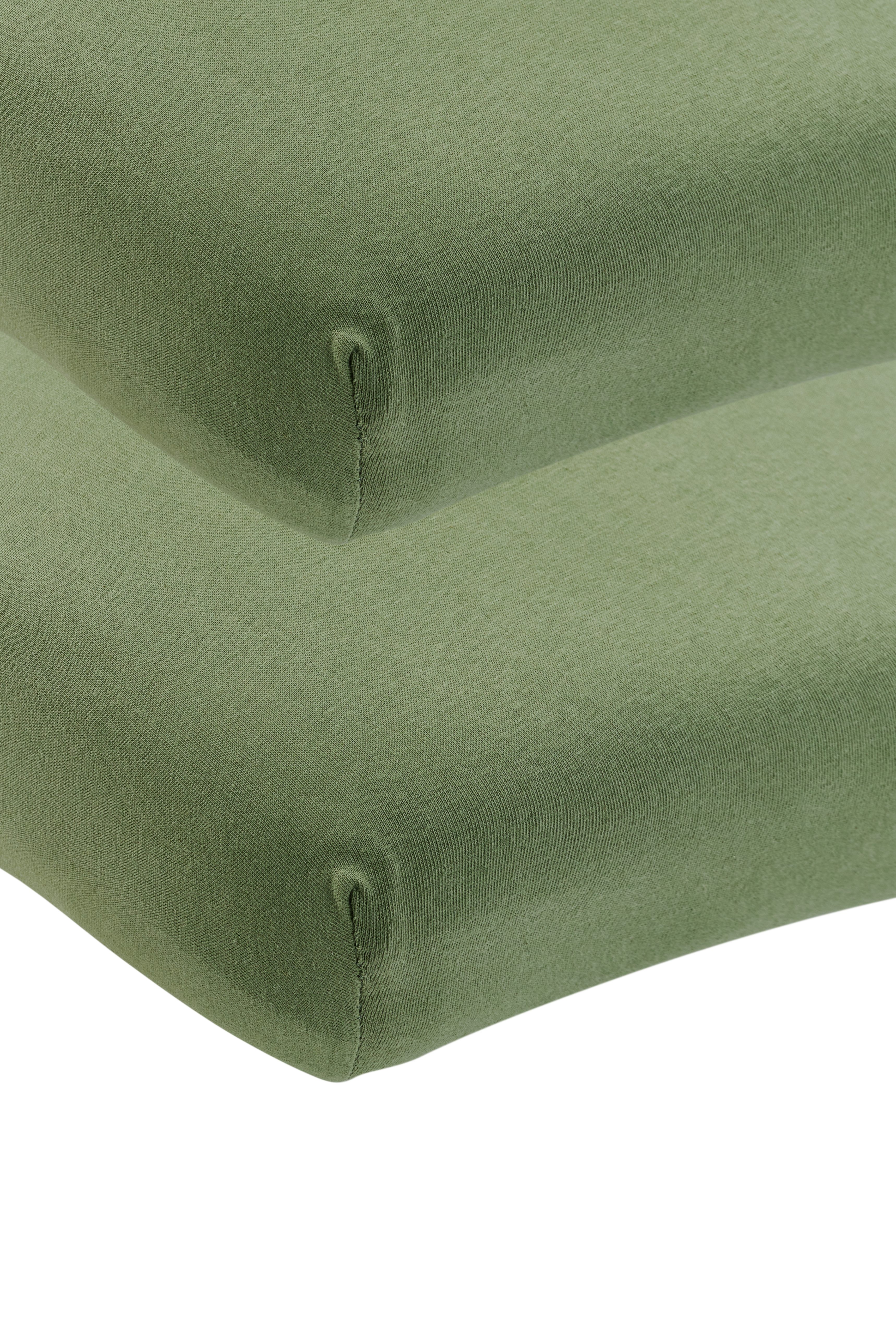 Fitted sheet cot bed 2-pack jersey Uni - olive green - 60x120cm