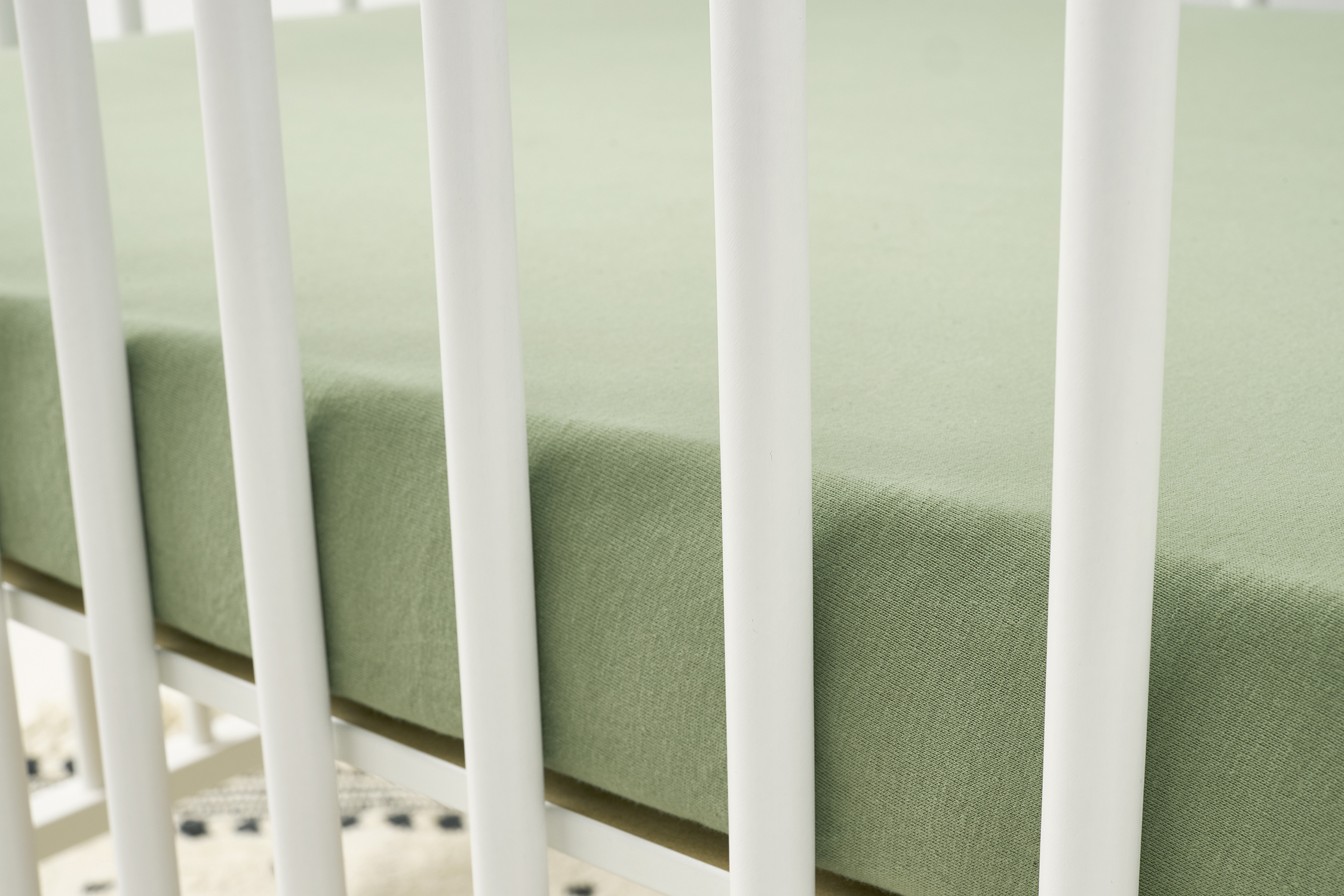 Fitted sheet playpen mattress jersey Uni - olive green - 75x95cm