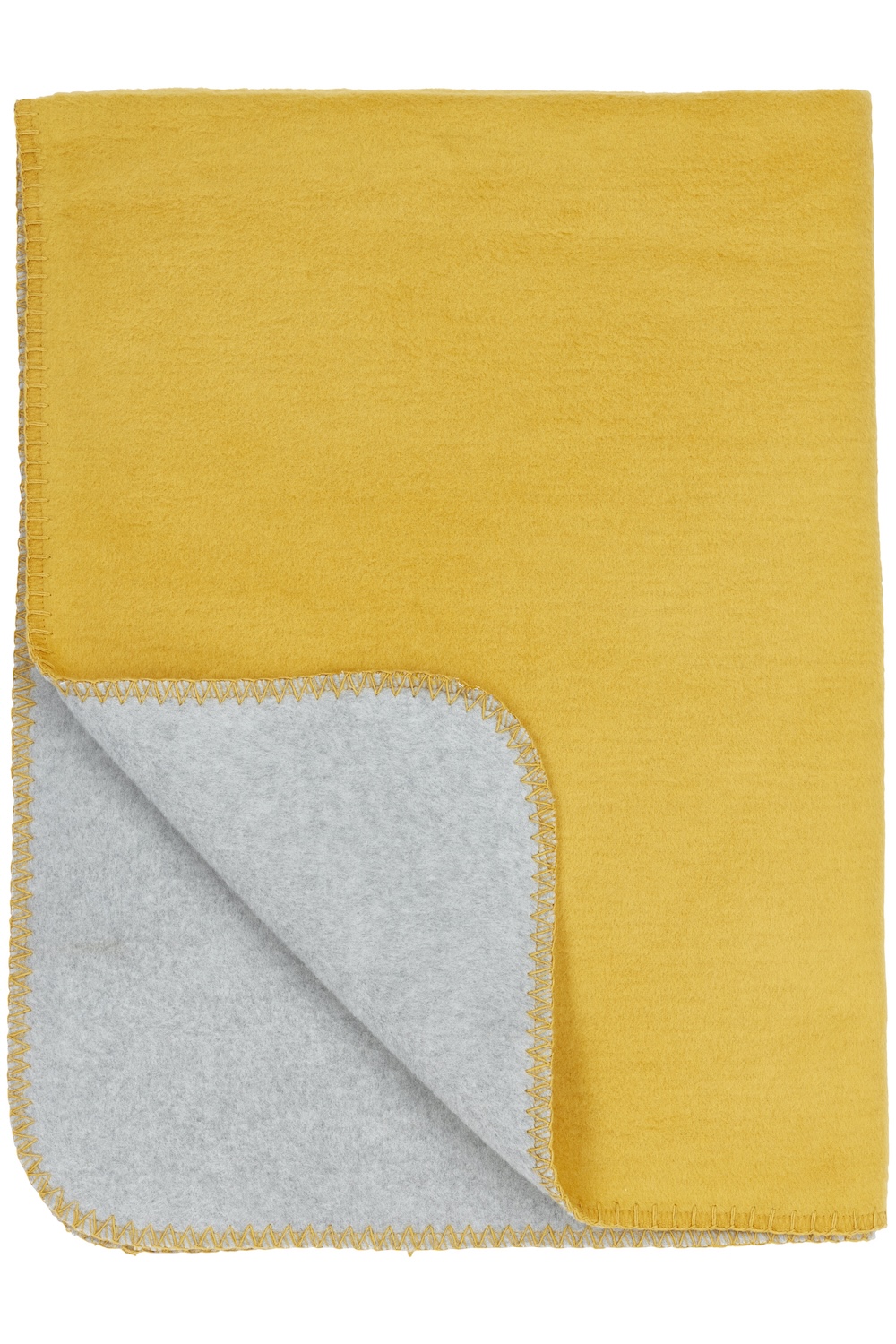 Cot bed blanket Double Face - honey gold/grey melange - 100x150cm