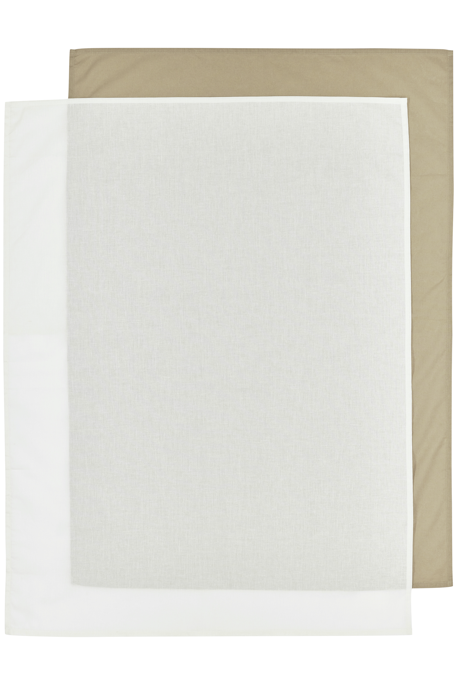 Ledikant laken 2-pack Uni - taupe/offwhite - 100x150cm - 0.3 TOG