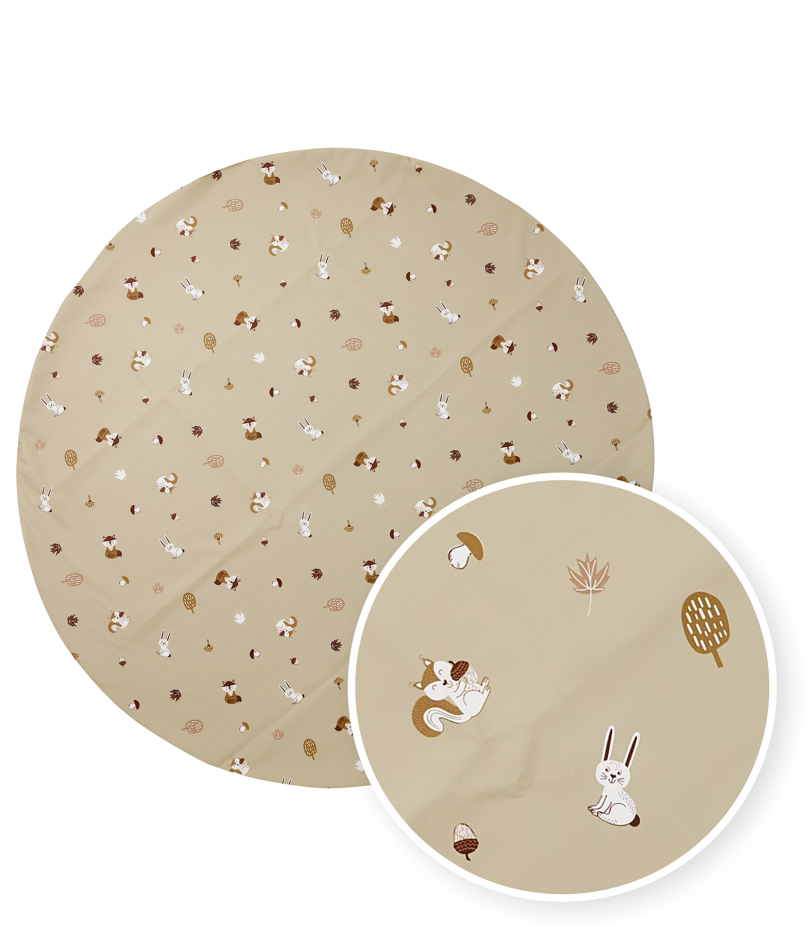 Highchair splat mat Forest Animals - sand