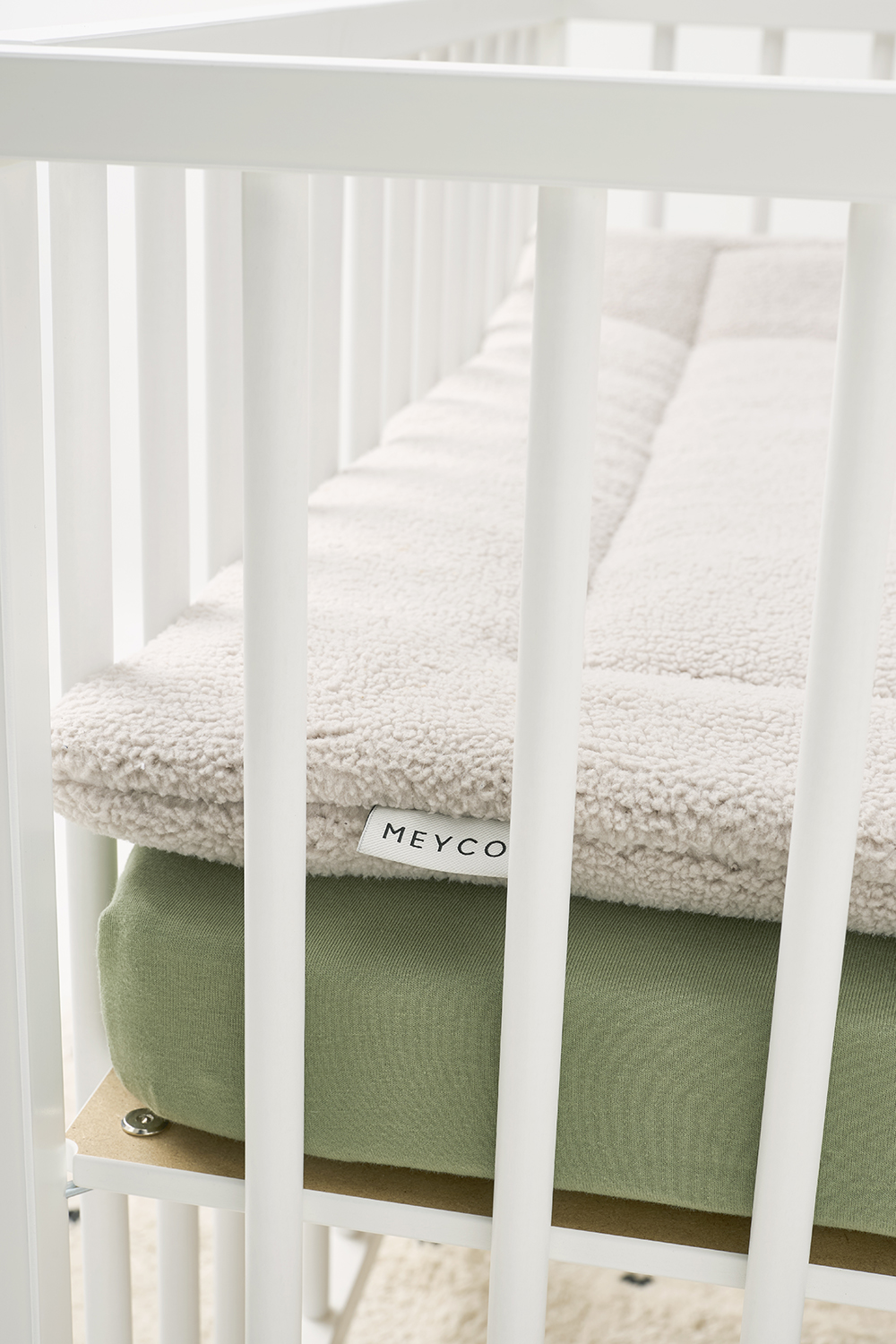 Fitted sheet playpen mattress jersey Uni - olive green - 75x95cm