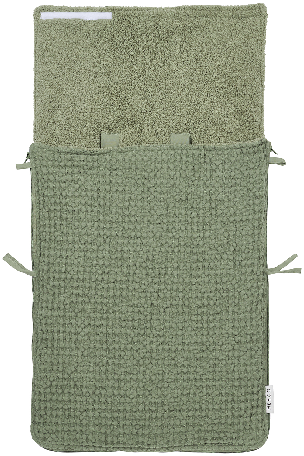 Voetenzak Wafel Teddy - olive green - 40x82cm