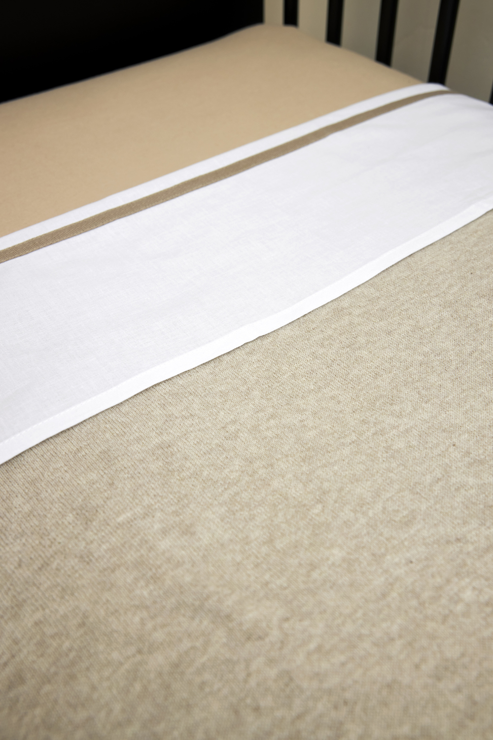 Wiegdeken Knit Basic - sand melange - 75x100cm - 1.0 TOG