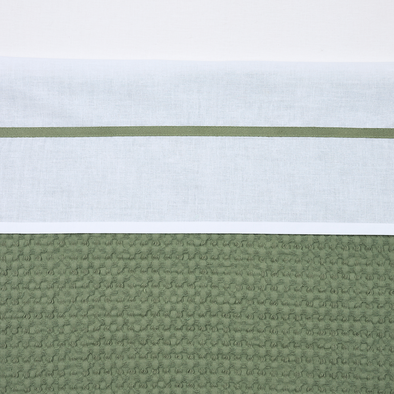 Crib sheet Piping - olive green - 75X100cm